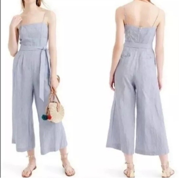 Jcrew Women's Light Blue linen Jumpsuit - Picture 1 of 4